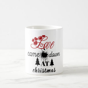 Love Came Down at Christmas' Paw Print & Trees Mug