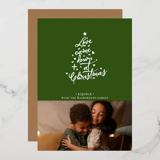 Love Came Down Foil Christmas Card (Front/Back)