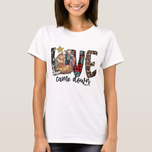 Love Came Down Luke Christmas Red Buffalo Plaid Tu T-Shirt