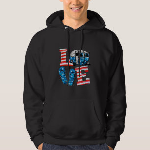 Love Camping American Flag Flip Flop America Campi Hoodie