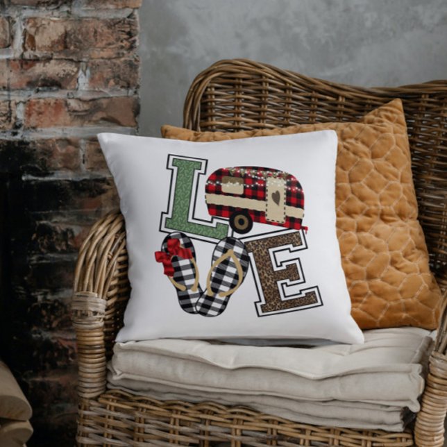 Love Camping Modern Christmas Camper Flip Flops Cushion (Creator Uploaded)