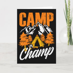 Love Camping Puns Camp Champ Hiking Mountain Climb Card