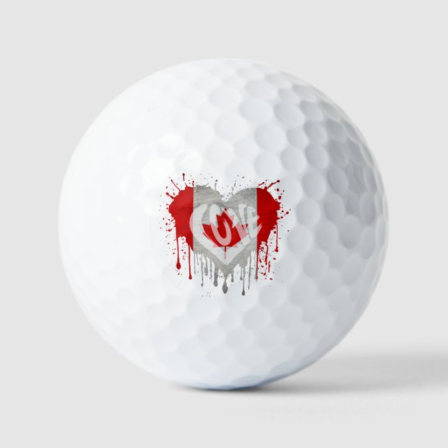 Love Canada Flag Golf Balls (Front)