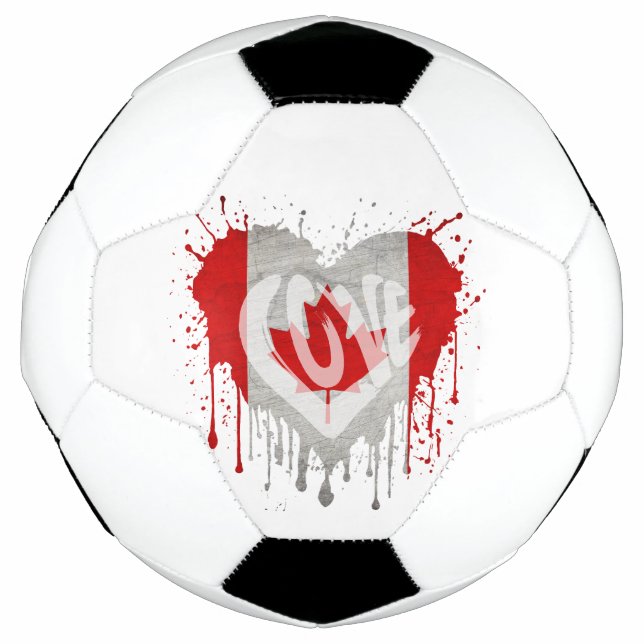 Love Canada Flag Soccer Ball (Front)