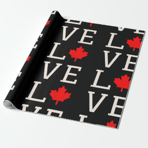 love canada maple leaf canadian wrapping paper