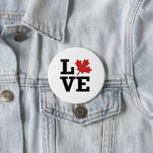 Love Canada Maple Leaf Flag 7.5 Cm Round Badge