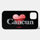Love Cancun "Diamond Bling" iPhone Case (Back (Horizontal))