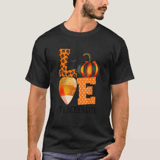 Love Candy Corn And Pumpkin Halloween Costume Teac T-Shirt
