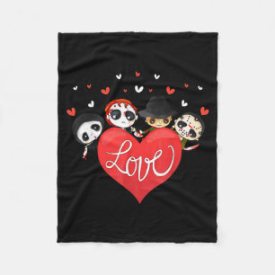 Love Candy Heart Cute Killer Horror Movie Anti Val Fleece Blanket