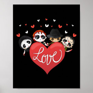 Love Candy Heart Cute Killer Horror Movie Anti Val Poster