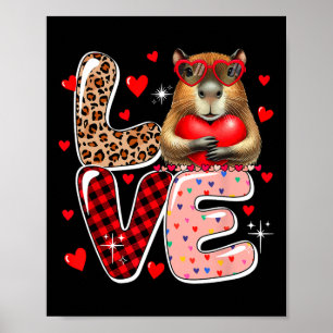 Love Capyra Sungles Hearts Valentine's Day Kids To Poster