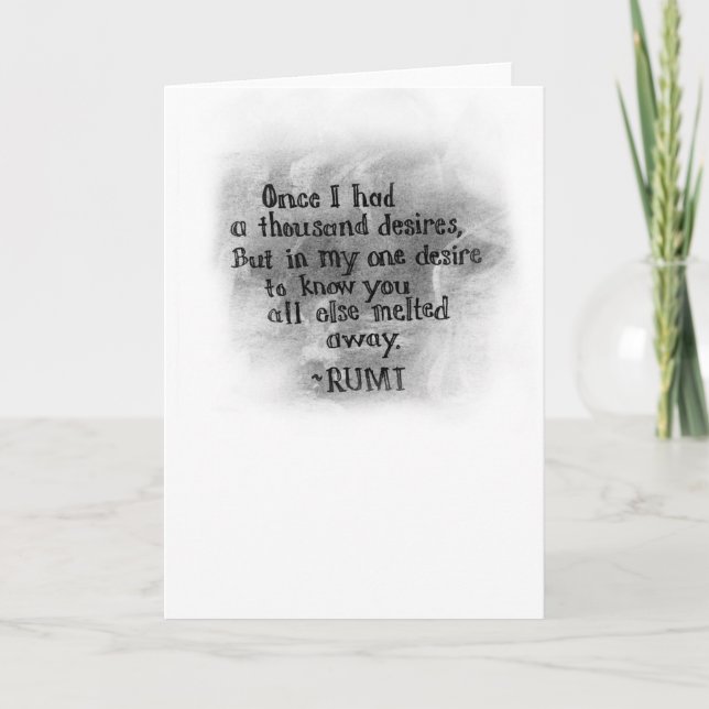 Love Card - Inspirational Rumi Quote (Front)