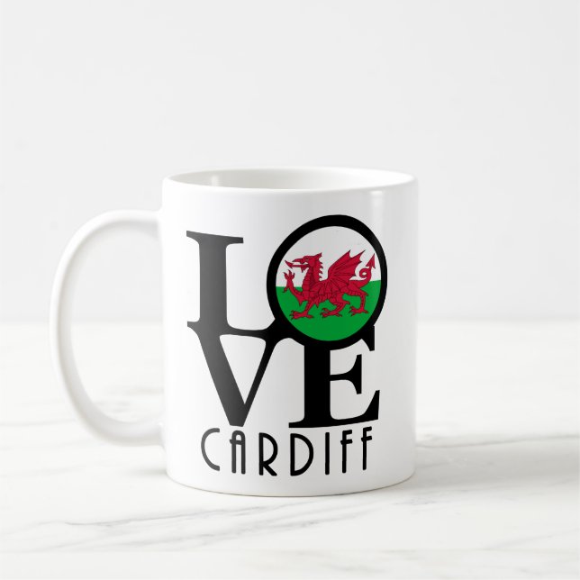 LOVE Cardiff Wales 11oz Coffee Mug (Left)