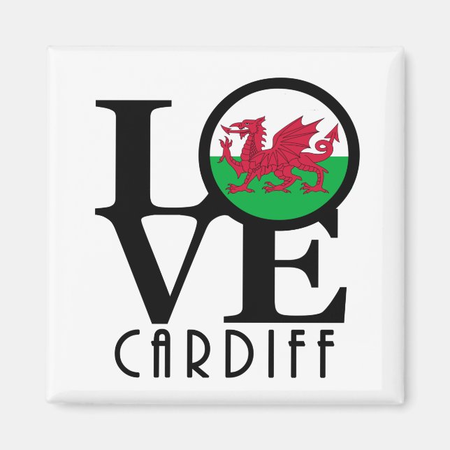 LOVE Cardiff Wales Magnet (Front)