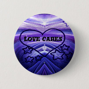 Love Cares,Purple Heart_ 6 Cm Round Badge