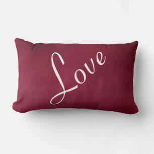 Love Carmine Red Soft Pastel Colour Tone Lumbar Cushion