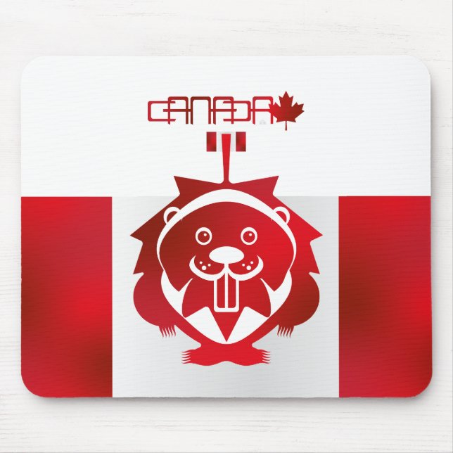 LOVE Castor/ Maple Flag Canada by Masanser Mouse Pad (Front)