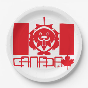 LOVE Castor/ Maple Flag Canada by Masanser Paper Plate