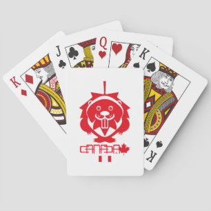 LOVE Castor/ Maple Flag Canada by Masanser Playing Cards