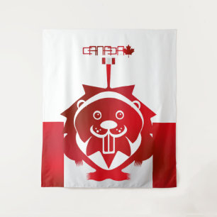 LOVE Castor/ Maple Flag Canada by Masanser Tapestry