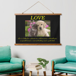 LOVE Cat and Dog Hanging Tapestry