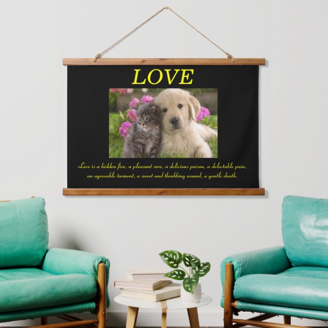 LOVE Cat and Dog  Hanging Tapestry (Living Room)