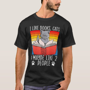 Love Cat Animal Bookish Books And Cats T-Shirt