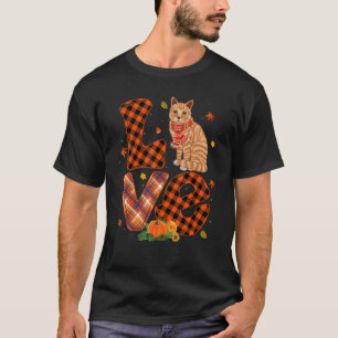 Love Cat Autumn Fall Kitty Kitten Owner Orange Buf T-Shirt