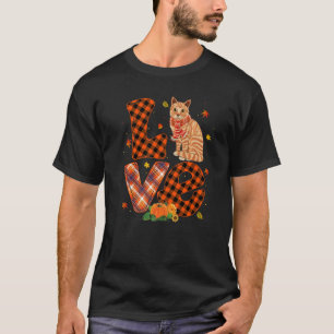 Love Cat Autumn Fall Kitty Kitten Owner Orange Buf T-Shirt