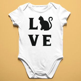 Love Cat Baby Bodysuit