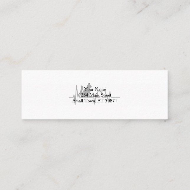 Love cat cardiogram - Choose background colour Mini Business Card (Front)
