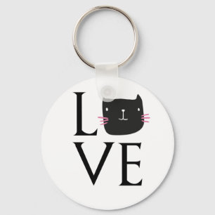 LOVE CAT COFFEE CUP KEY RING