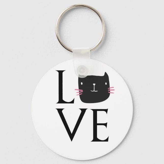 LOVE CAT COFFEE CUP KEY RING (Front)