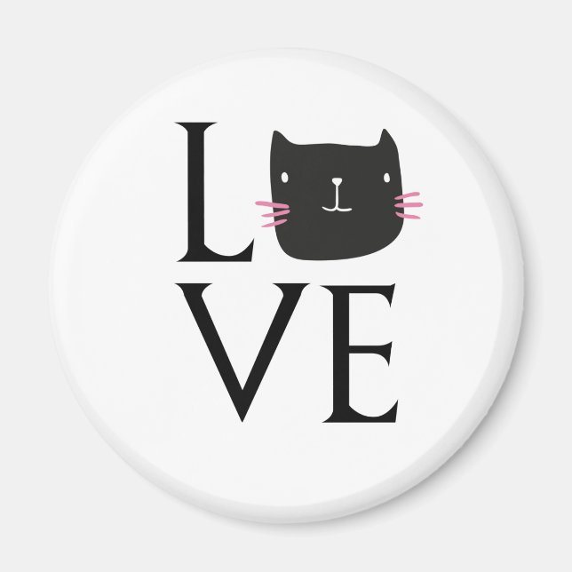 LOVE CAT COFFEE CUP MAGNET (Front)