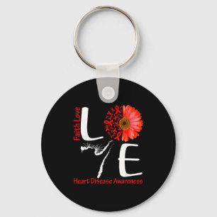 Love Cat Heart Faith Hope Love Heart Disease Aware Key Ring