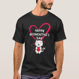 Love Cat Meow Valentines Day Hearts Day Happy Vale T-Shirt