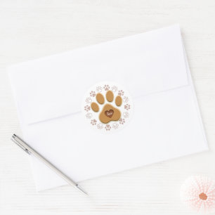Love Cat Paw Classic Round Sticker