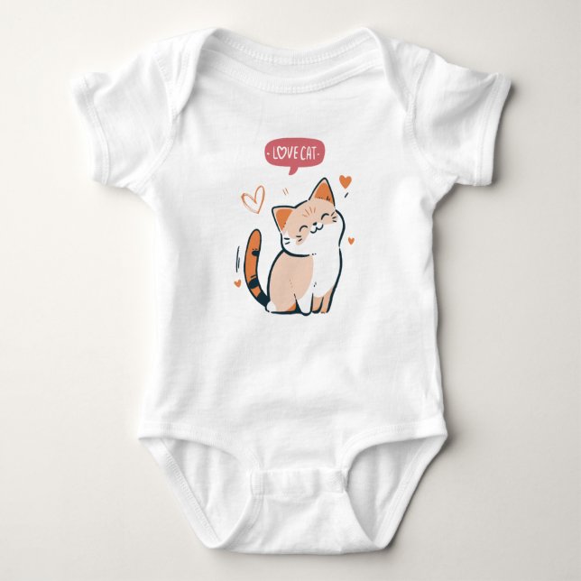 Love cat T-Shirt Baby Bodysuit (Front)