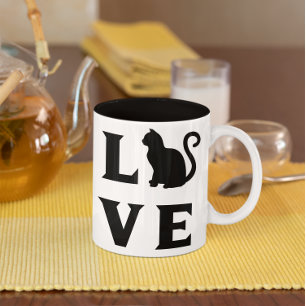 Love Cat Two-Tone Coffee Mug
