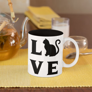 Love Cat Two-Tone Coffee Mug