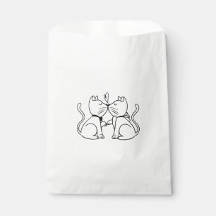 Love Cat Wedding Bridal Shower Cats Kitten Black Favour Bag