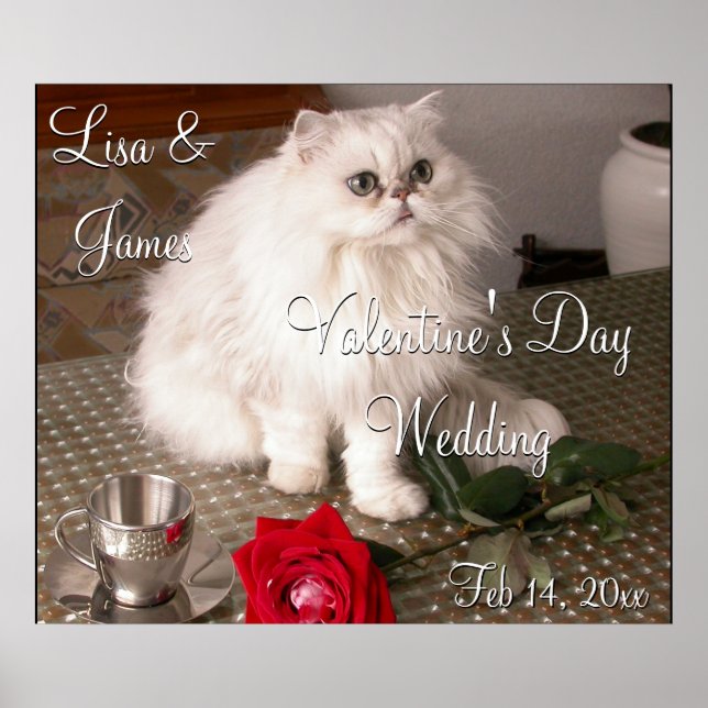 Love Cat Wedding Valentine Poster (Front)