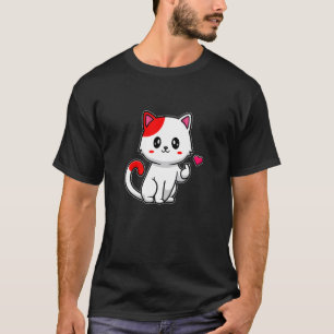 love cat with red heart T-Shirt