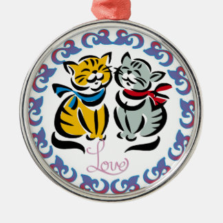 Love Cats Artwork Metal Ornament