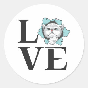 Love Cats Classic Round Sticker