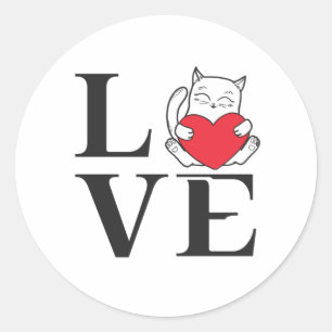 Love Cats Classic Round Sticker
