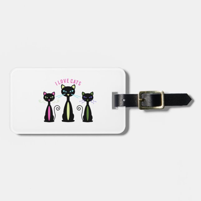Love Cats Luggage Tag (Front Horizontal)