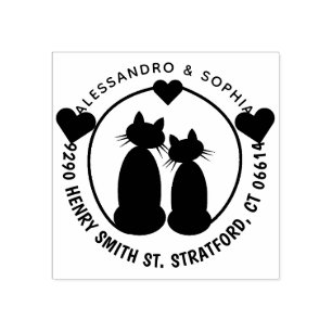 Love Cats Rubber Stamp Return Address