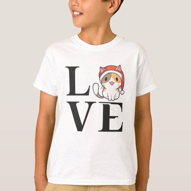 Love Cats – Santa Kitten T-Shirt (Front)