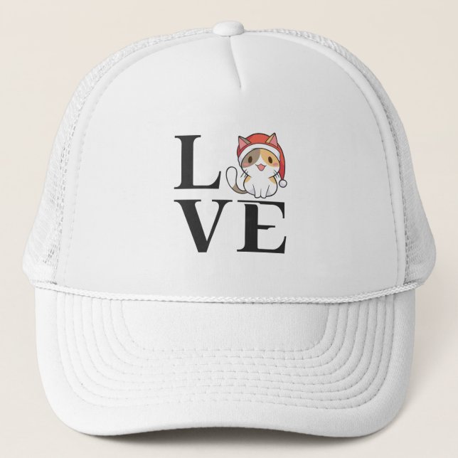 Love Cats – Santa Kitten Trucker Hat (Front)